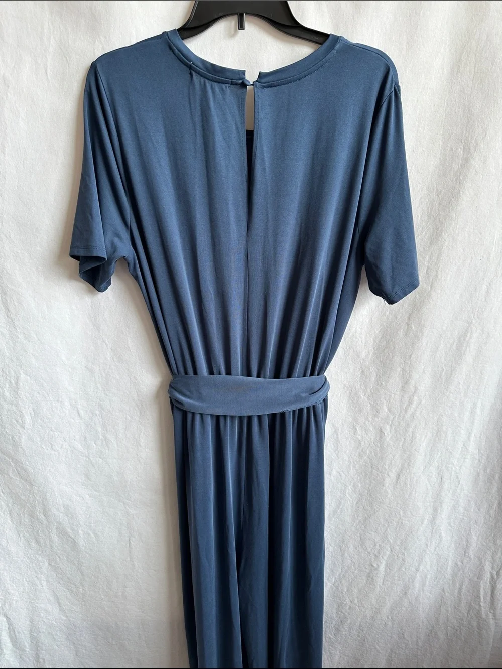 DownEast dusty blue jumpsuit with pockets, size XL